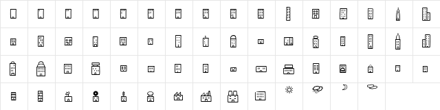 Easy Skyline Regular  glyph index