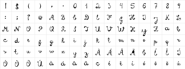 Juntos Regular  glyph index