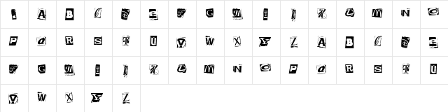 Brands Kidnapped Regular  glyph index