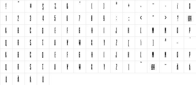 Nollanaama Regular  glyph index