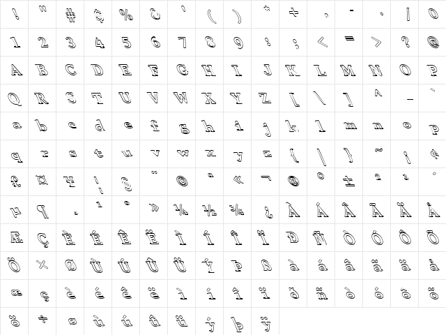 FZ ROMAN 29 HOLLOW LEFTY Normal  glyph index