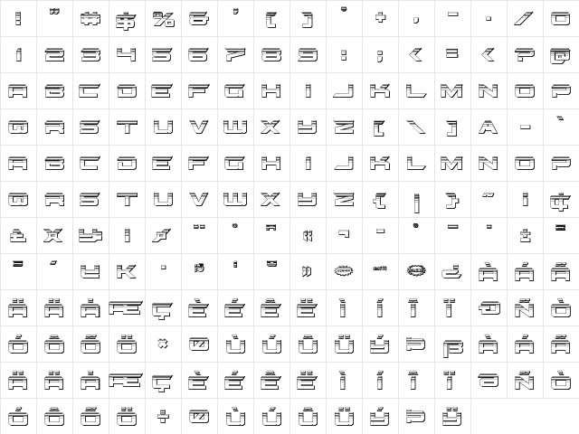 Gypsy Killer Platinum Regular  glyph index