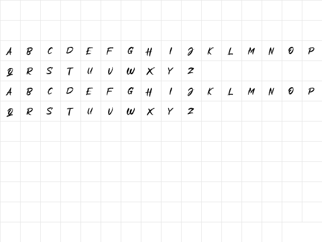 Alliens Personal Use Only Regular  glyph index