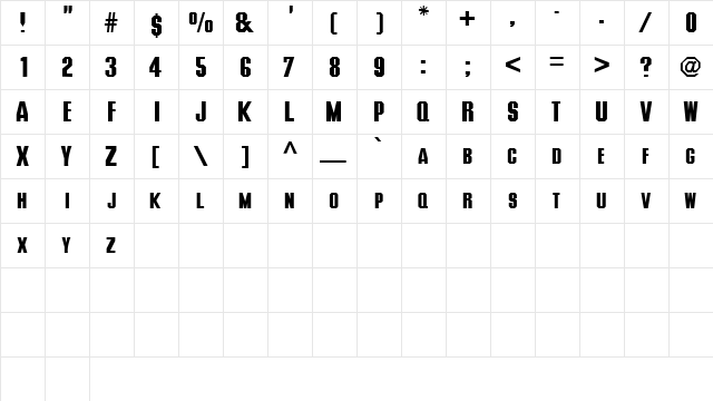 ScrimmageSCapsSSK Regular  glyph index