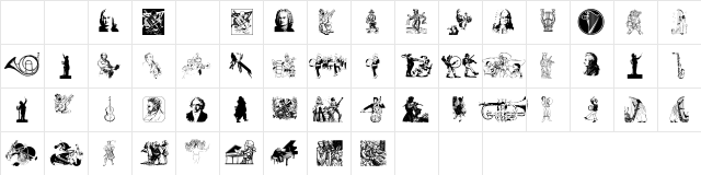 Bella Musica Regular  glyph index