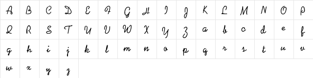 Coalpen Regular  glyph index