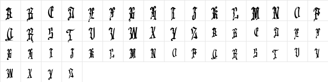 Emrand FREE Regular  glyph index