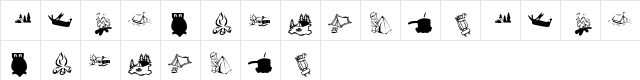 KR Camping Regular  glyph index