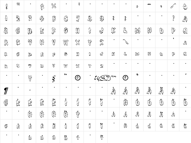 GhoulyCaps normal  glyph index