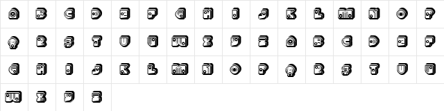 Fantasy 3D Regular  glyph index