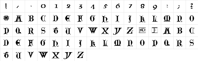 Lubeck Normal  glyph index