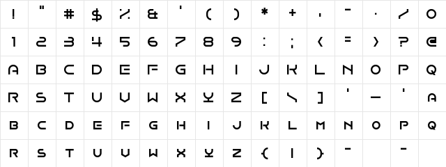 Onomber Regular  glyph index