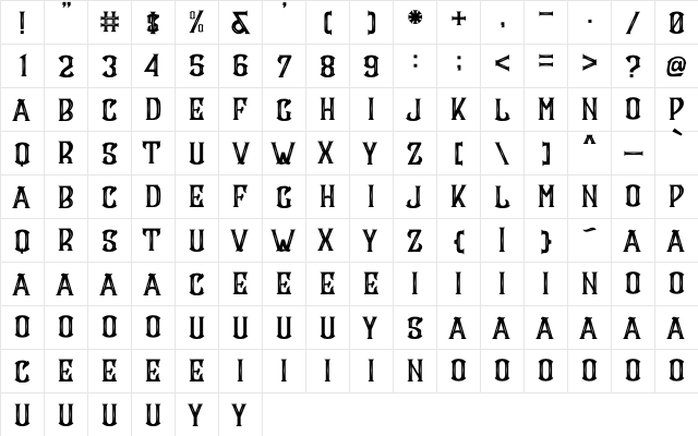 CS Maria Inner Regular  glyph index