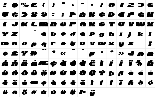 CircularSawExtended Oblique  glyph index