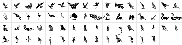 HFF Bird Stencil Regular  glyph index