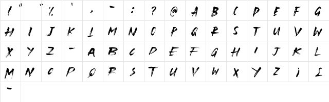 Blindspot Regular  glyph index