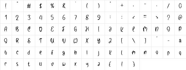 Hand Ball Regular  glyph index