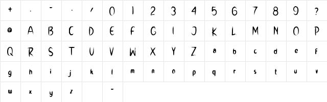 RICH DADY Regular  glyph index