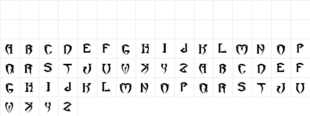 Square Regular  glyph index