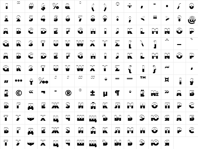 a_PlakatTitulB&W ExtraBold  glyph index