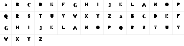 Geometron Regular  glyph index