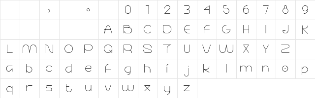 SIDIQIE Regular Free Version  glyph index