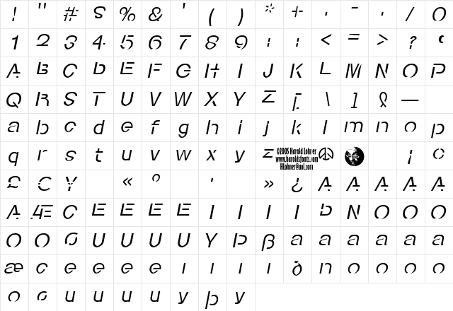 Dilemma Red Regular  glyph index