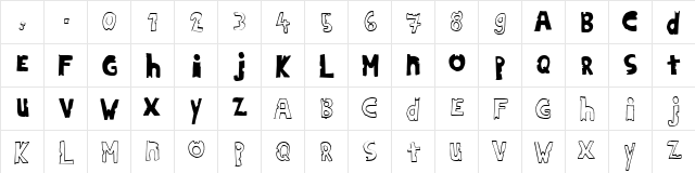 HildiniaDonut Regular  glyph index