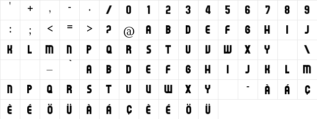 F.C. BARCELONA Regular  glyph index
