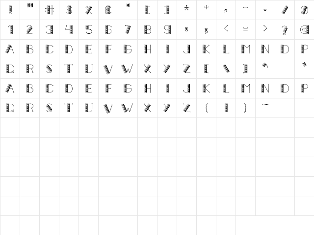 LD Keyboard Regular  glyph index