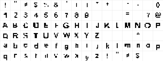 Compu Regular  glyph index