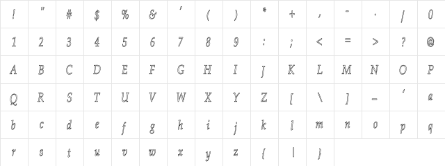 Palatino-Thin-IHC Regular  glyph index