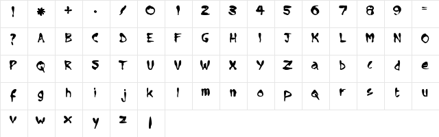 Lolly Regular  glyph index
