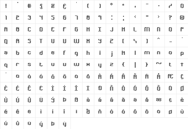 Dyphusion BRK Normal  glyph index
