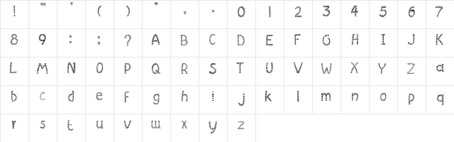 PEARL VALLEY Regular  glyph index