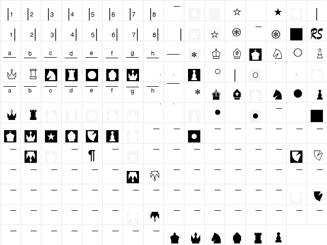 DiagramTTCrystals Regular  glyph index