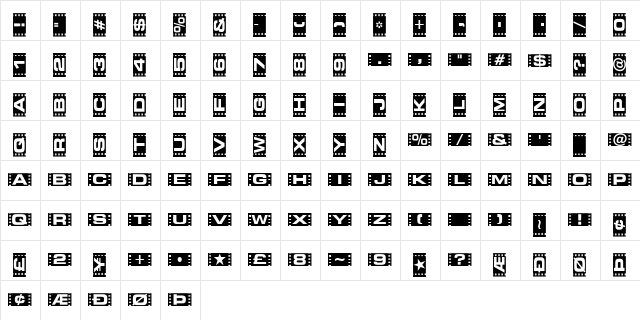 Vedette Noire  glyph index
