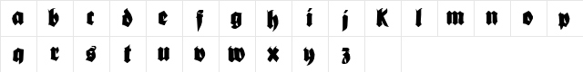 Bionique Regular  glyph index