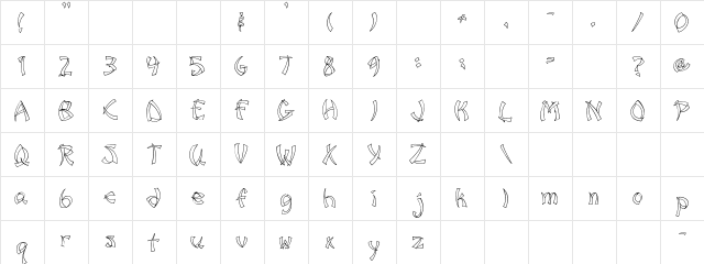 SBC Oriental Express SBC Oriental Express  glyph index