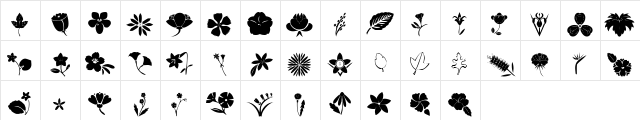 AEZ crimson and clover Regular  glyph index