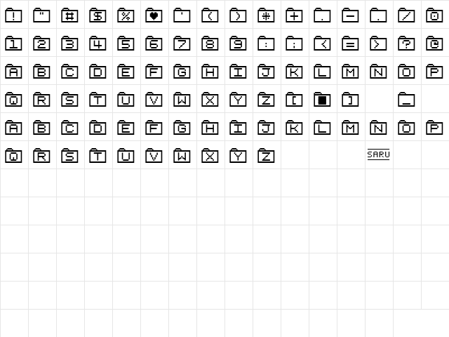 Bit Folder15 (sRB) Regular  glyph index