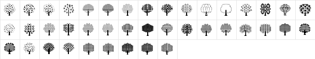 BalloonTrees Regular  glyph index