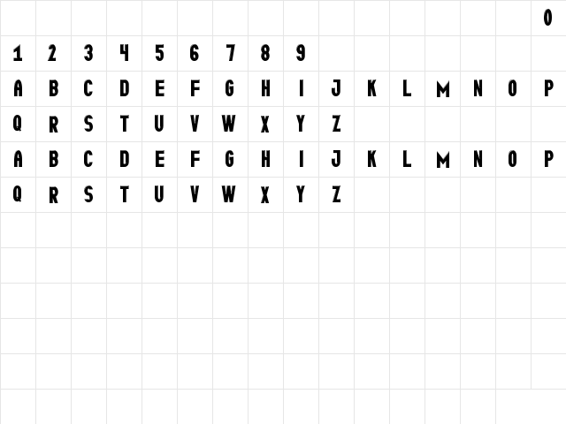 Brillante St Regular  glyph index