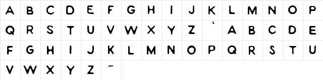 North Way Regular  glyph index