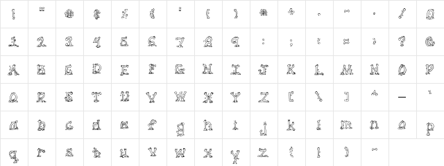 CK Foamy Regular  glyph index
