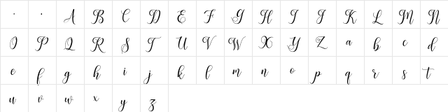 leisha Regular  glyph index