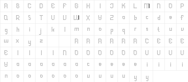 Reyburn Demo Outline Regular  glyph index