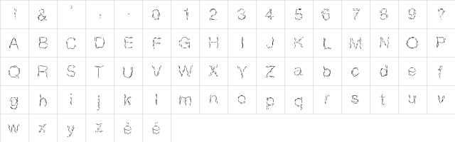 Paille Medium  glyph index