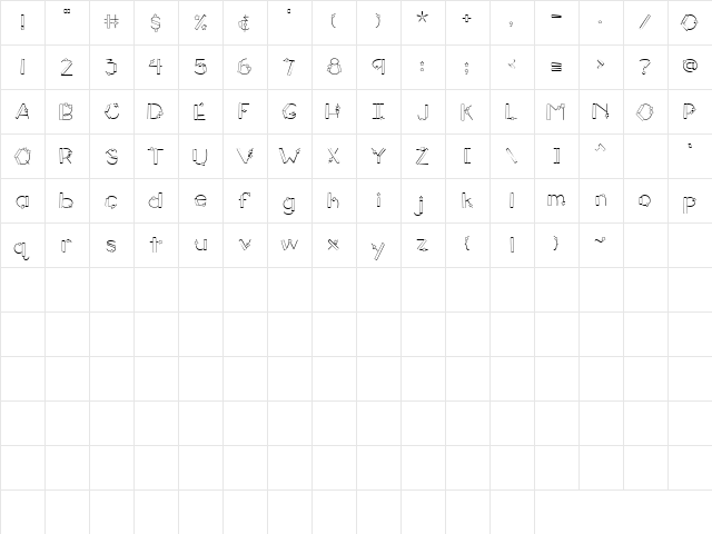 Ck Stars & Stripes Regular  glyph index