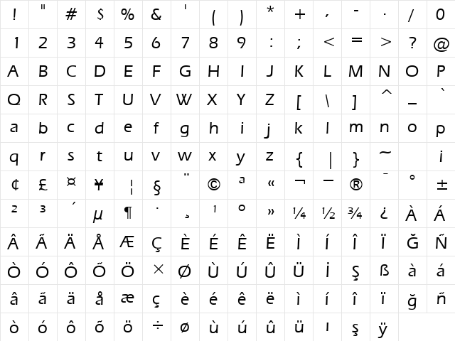 00477 Regular  glyph index